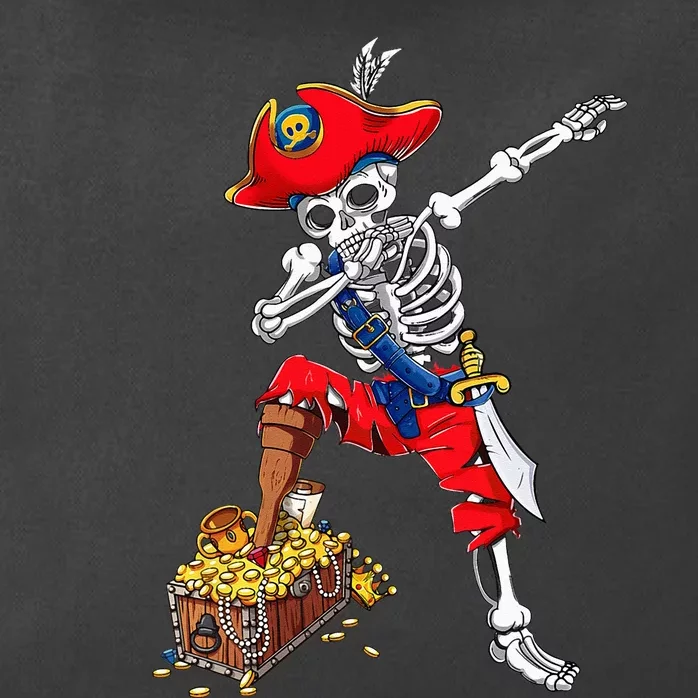 Dabbing Pirate Skeleton Dab Kids Halloween Costume Gift Zip Tote Bag