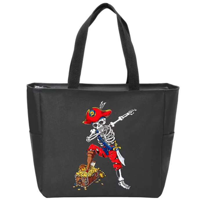 Dabbing Pirate Skeleton Dab Kids Halloween Costume Gift Zip Tote Bag