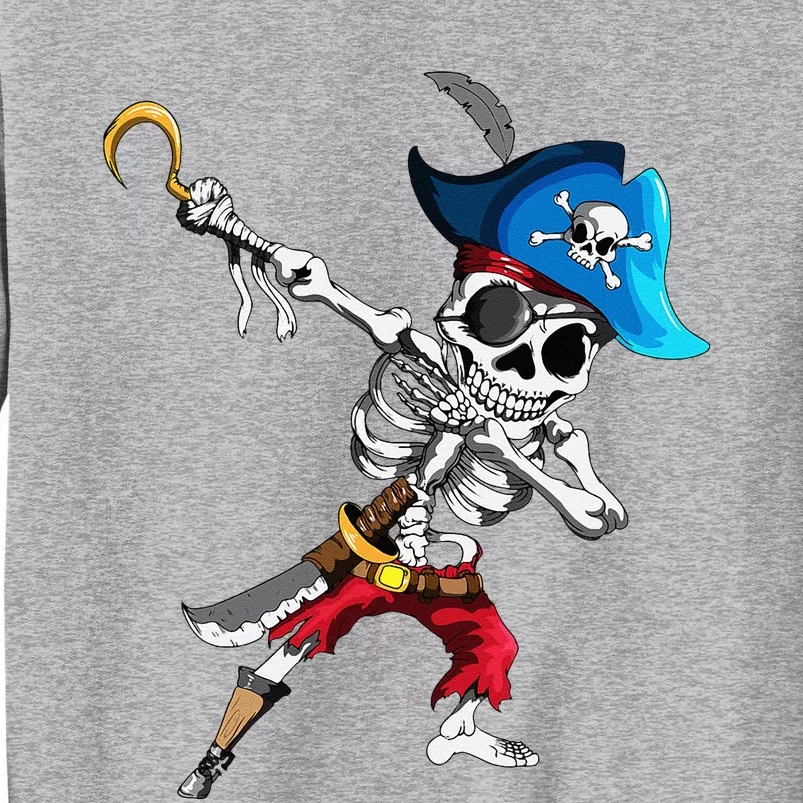 Dabbing Pirates Skeleton Eye Flap Pirate Ship Halloween Tall Sweatshirt