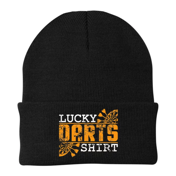 Dart Player Saying For Dart Fans Lucky Darts Knit Cap Winter Beanie