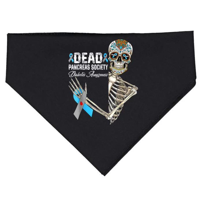 Dead Pancreas Society Diabetes Awareness Day Sugar Skeleton USA-Made Doggie Bandana