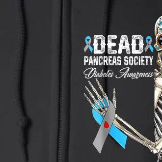 Dead Pancreas Society Diabetes Awareness Day Sugar Skeleton Full Zip Hoodie