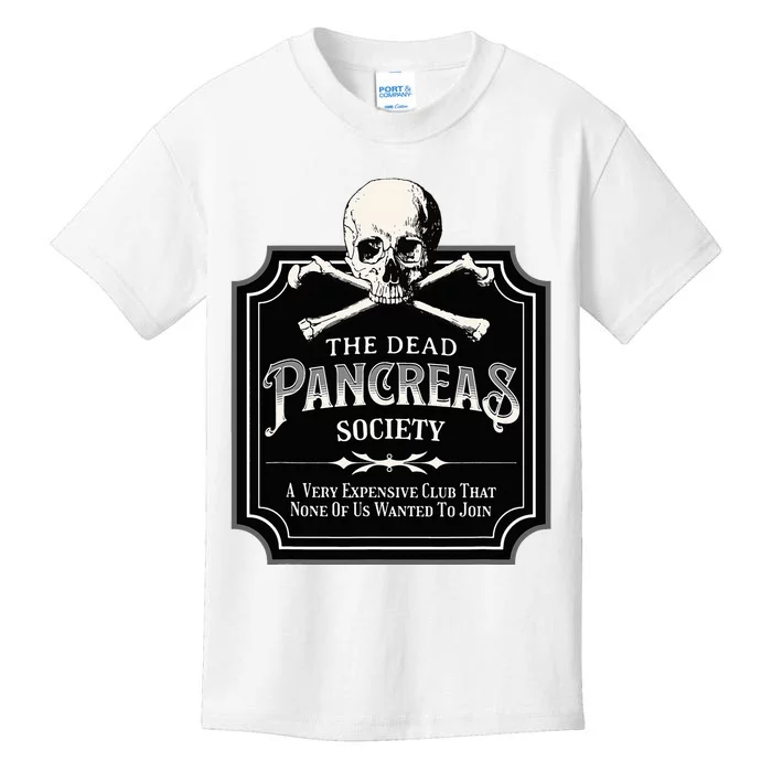 Dead Pancreas Society Type One Diabetes T1d Awareness Skull Kids T-Shirt