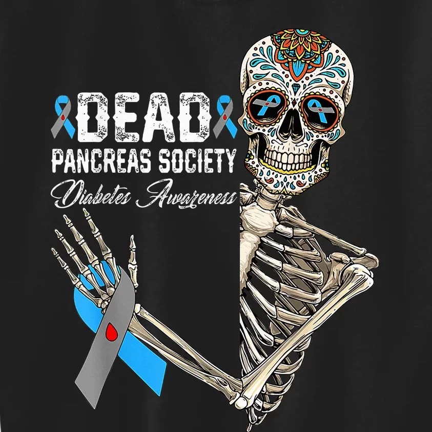 Dead Pancreas Society Diabetes Awareness Day Sugar Skeleton Kids Sweatshirt