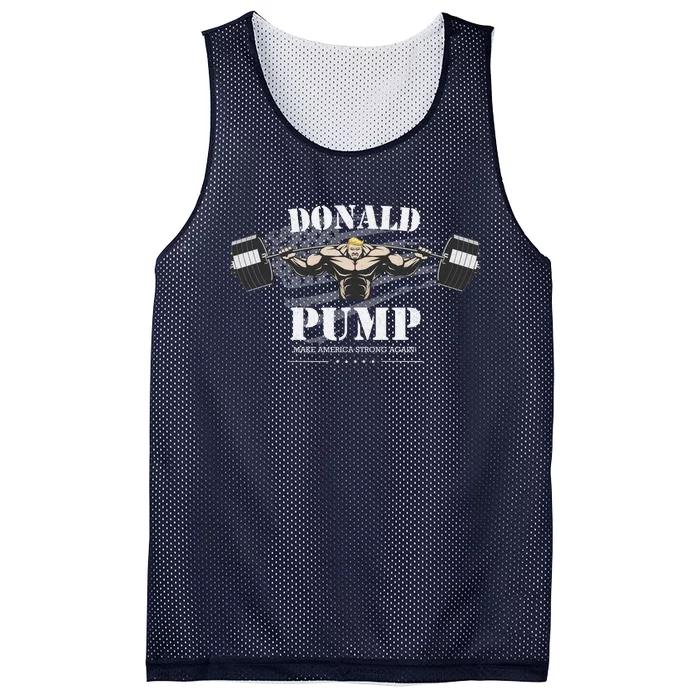 Donald Pump Trump Make America Strong Again Funny Mesh Reversible Basketball Jersey Tank