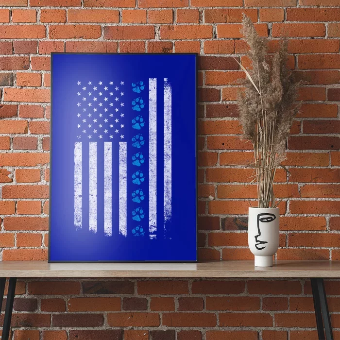 Dog Paw Thin Blue Line American Flag Police Dog Military K9 Meaningful Gift Poster