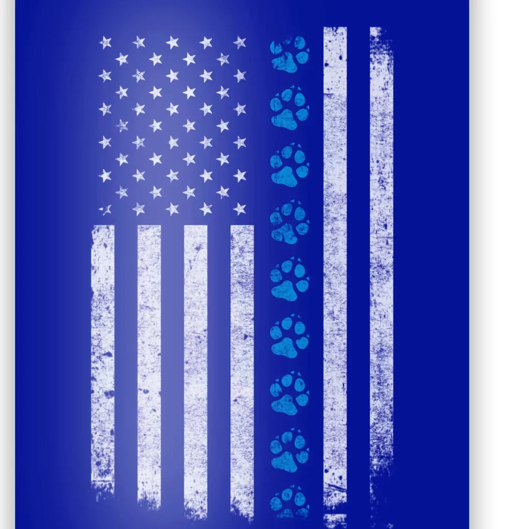 Dog Paw Thin Blue Line American Flag Police Dog Military K9 Meaningful Gift Poster