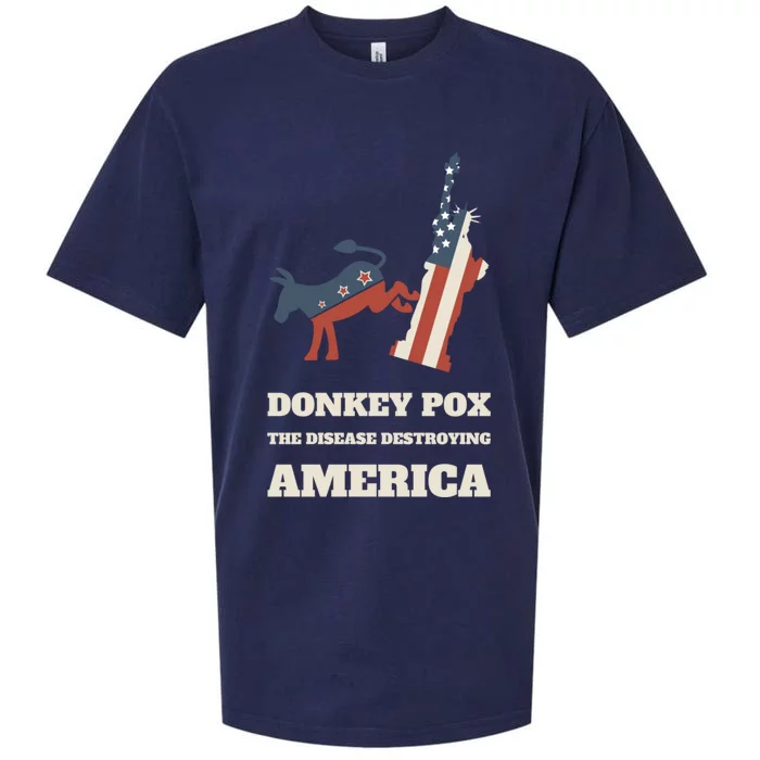 Donkey Pox The Disease Destroying America Funny Anti Biden Sueded Cloud Jersey T-Shirt