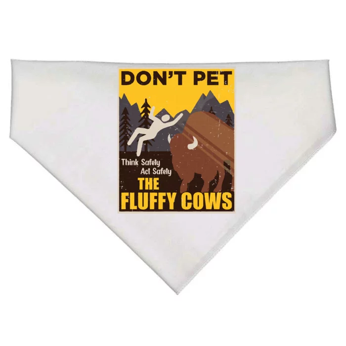 Don't Pet The Fluffy Cows Bison Buffalo USA-Made Doggie Bandana