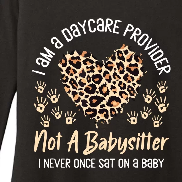 Daycare Provider Teacher Childcare Worker Leopard Heart Fun Womens CVC Long Sleeve Shirt