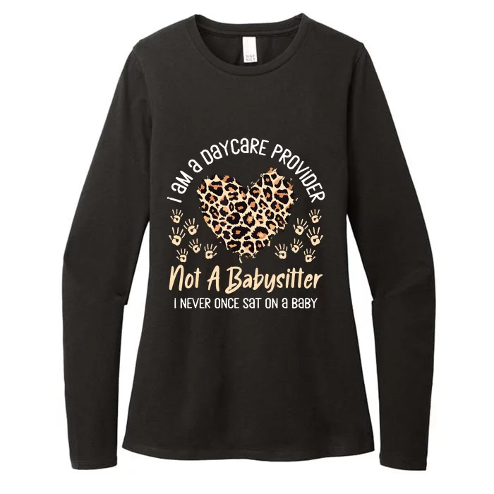 Daycare Provider Teacher Childcare Worker Leopard Heart Fun Womens CVC Long Sleeve Shirt