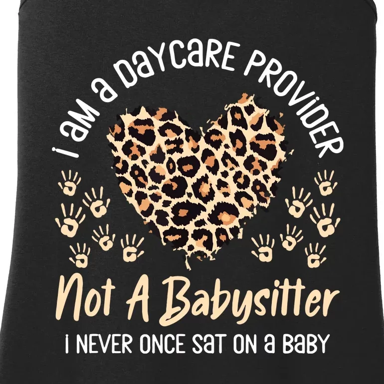 Daycare Provider Teacher Childcare Worker Leopard Heart Fun Ladies Essential Tank