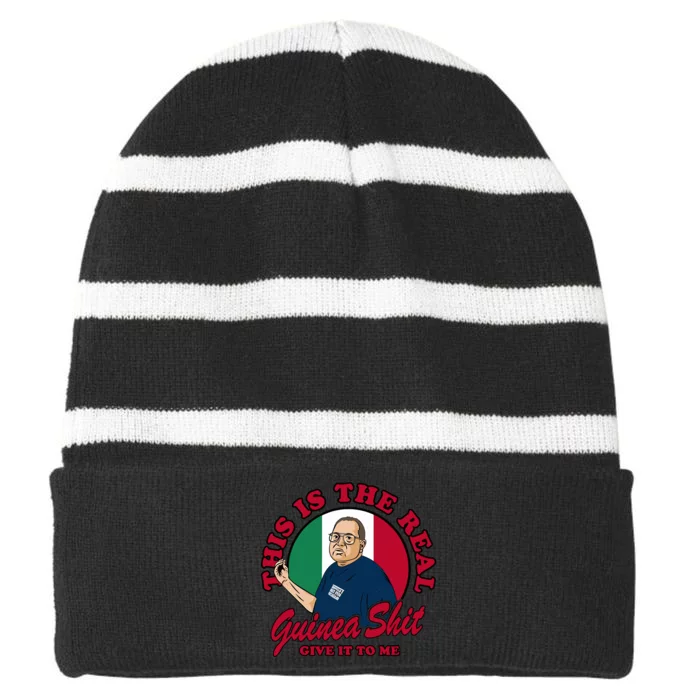 D.A.V.E P.O.R.T.N.O.Y This Is The Real Guinea Shit Give It To Me Striped Beanie with Solid Band