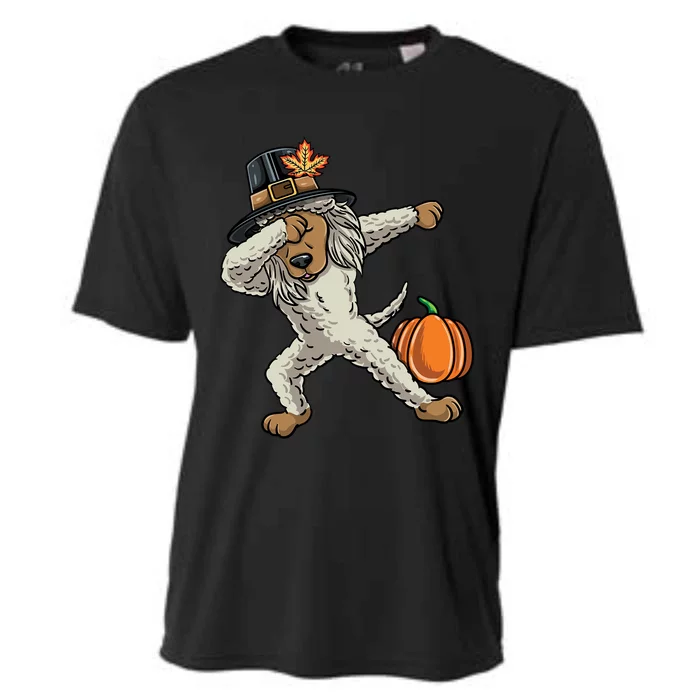 Dabbing Pilgrim Toy Poodle Thanksgiving Gift Cooling Performance Crew T-Shirt