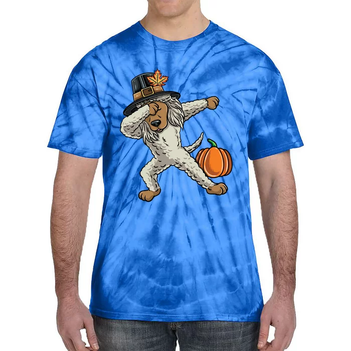 Dabbing Pilgrim Toy Poodle Thanksgiving Gift Tie-Dye T-Shirt