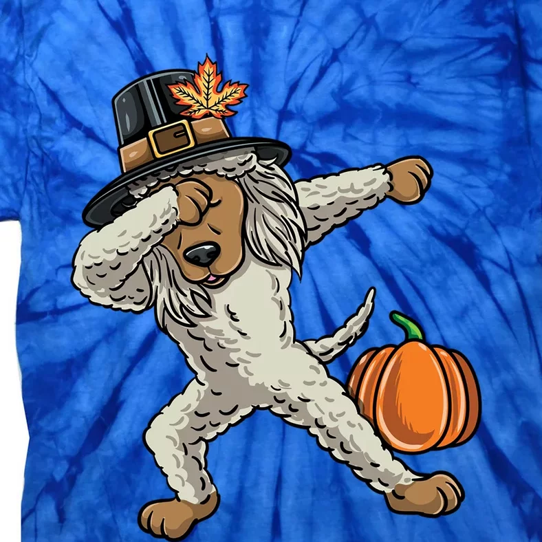 Dabbing Pilgrim Toy Poodle Thanksgiving Gift Tie-Dye T-Shirt