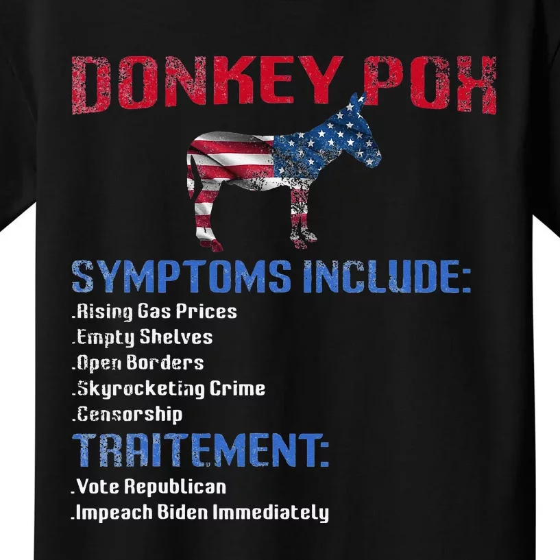 Donkey Pox The Disease Destroys America Donkeypox Retro Kids T-Shirt