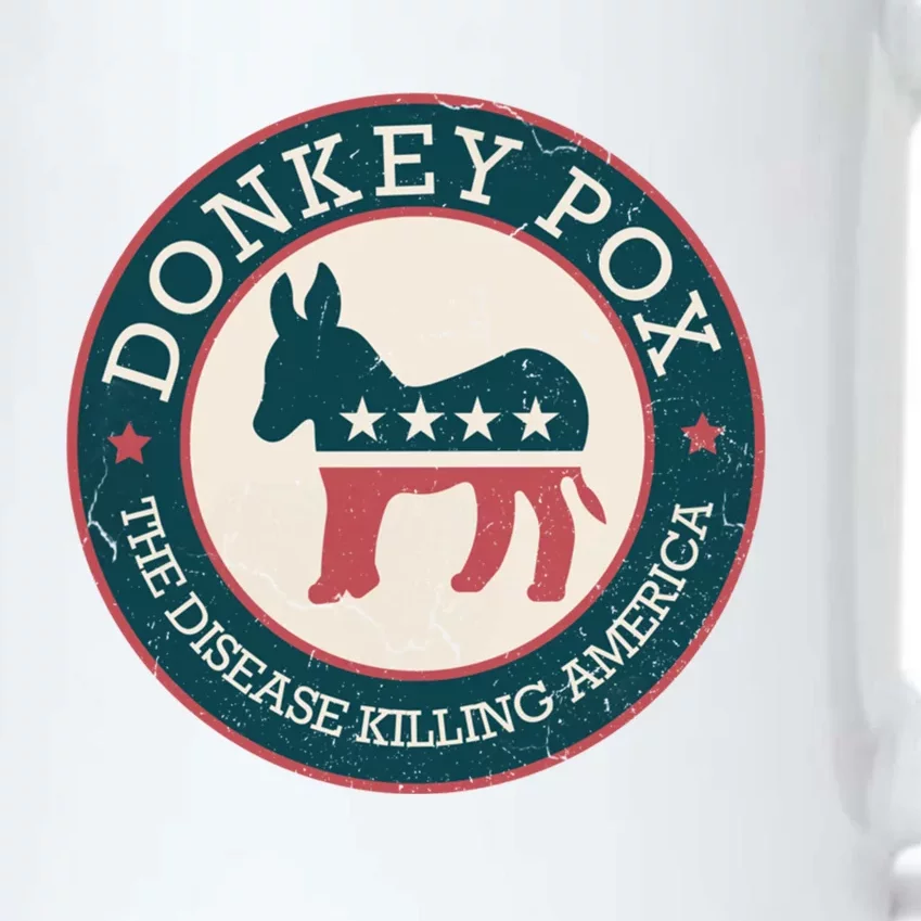 Donkey Pox The Disease Killing America Funny Meme Round Blue And Red With White Black Color Changing Mug