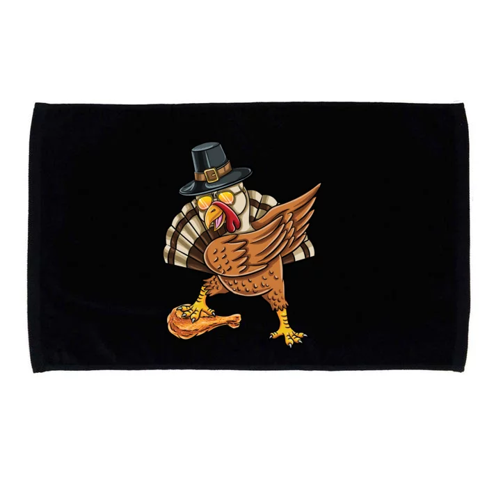 Dabbing Pilgrim Turkey Fried Chicken Thanksgiving Gift Microfiber Hand Towel