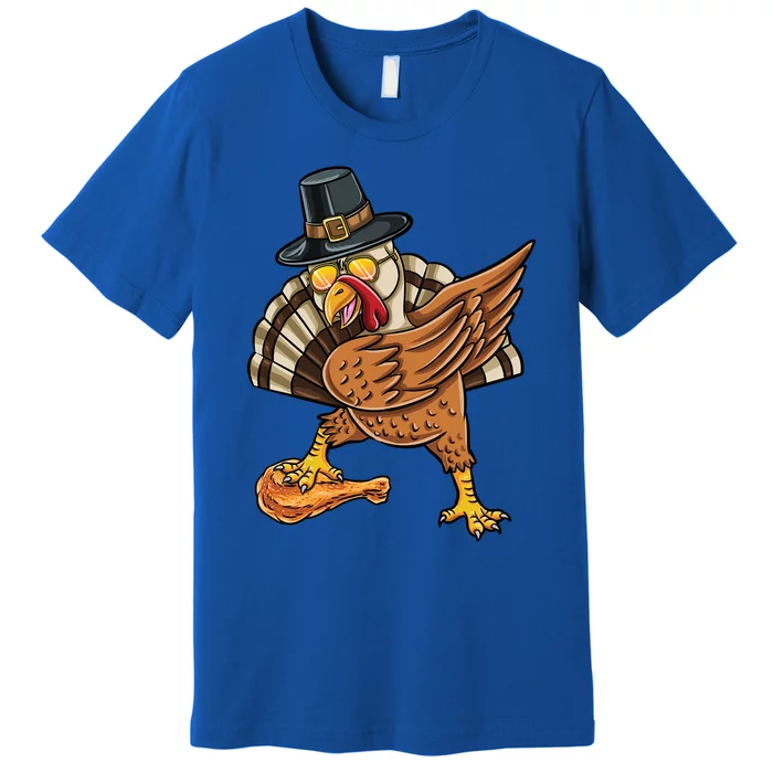 Dabbing Pilgrim Turkey Fried Chicken Thanksgiving Gift Premium T-Shirt