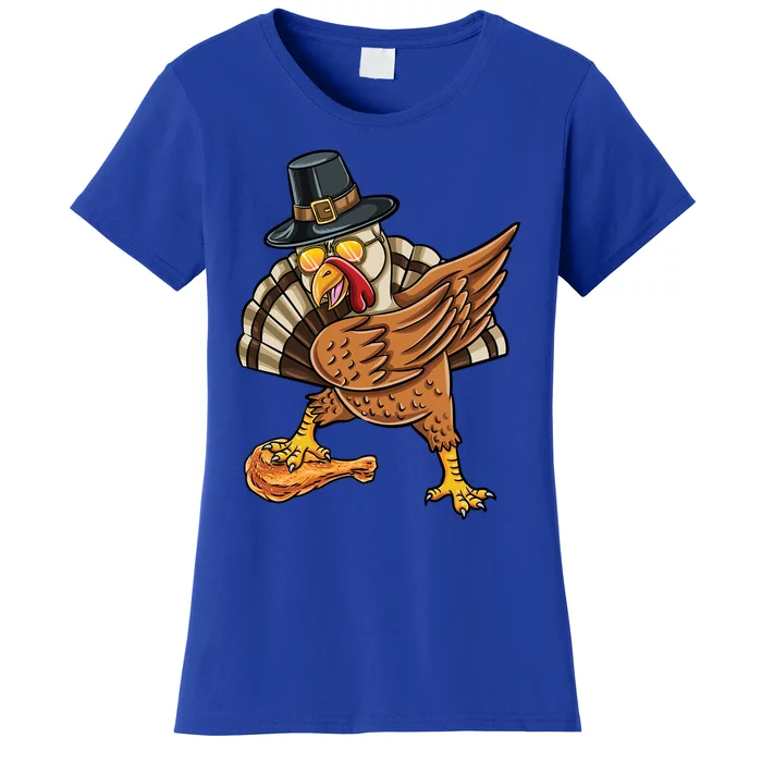 Dabbing Pilgrim Turkey Fried Chicken Thanksgiving Gift Women's T-Shirt