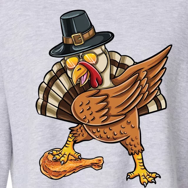 Dabbing Pilgrim Turkey Fried Chicken Thanksgiving Gift Cropped Pullover Crew