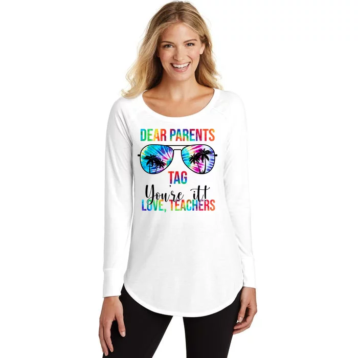 Dear Parents Tag Youre It Love Teachers Funny Summer Women's Perfect Tri Tunic Long Sleeve Shirt