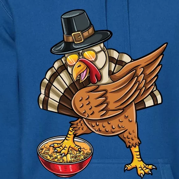 Dabbing Pilgrim Turkey Mac And Cheese Thanksgiving Gift Premium Hoodie