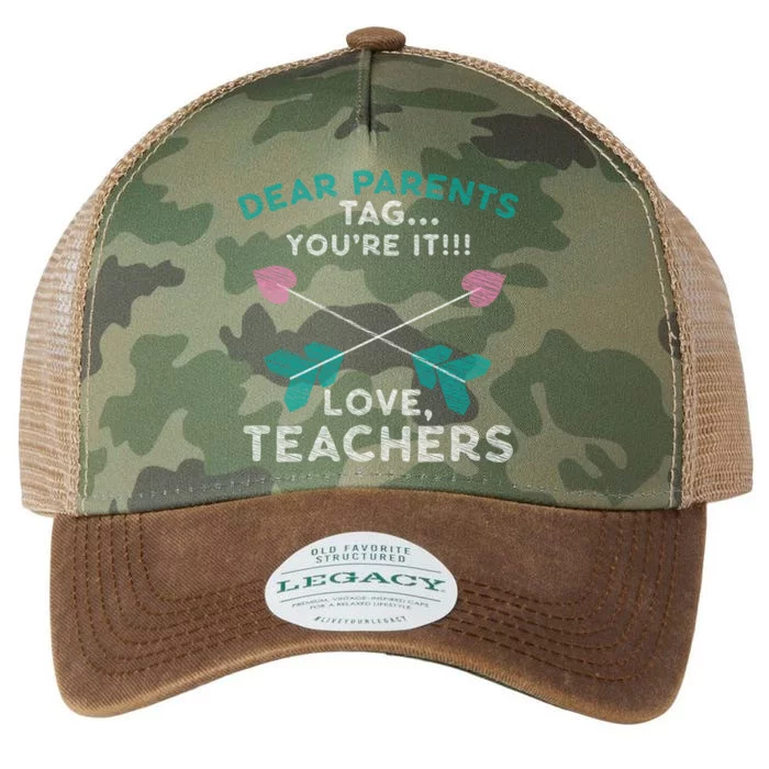 Dear Parents Tag You're It Love Teachers Teacher Gift Idea Gift Legacy Tie Dye Trucker Hat