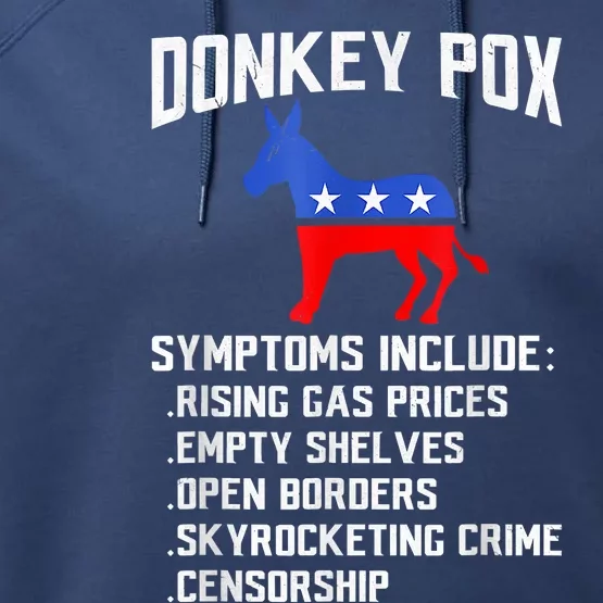 Donkey Pox The Disease Destroying America Funny Anti Biden Performance Fleece Hoodie