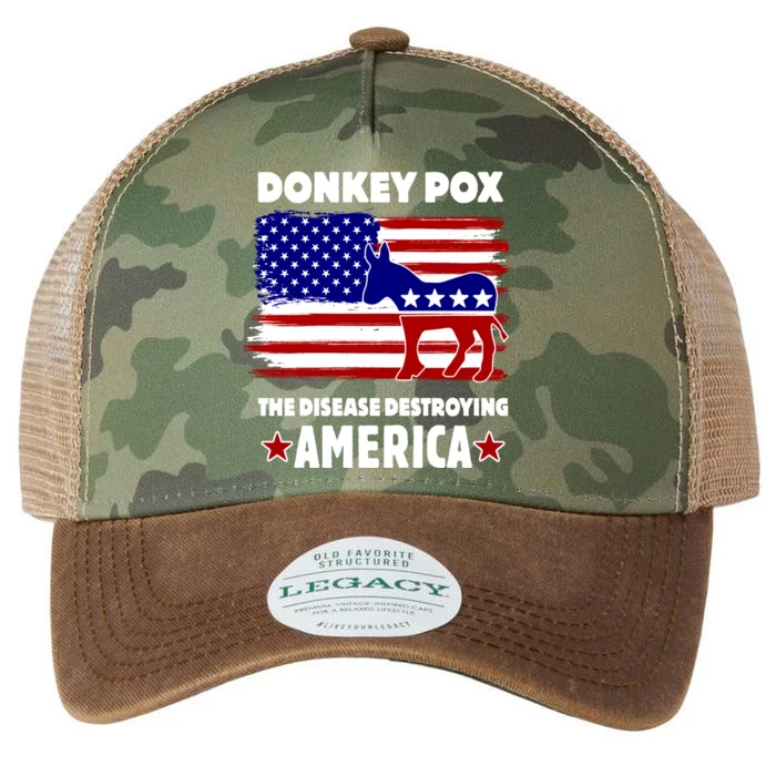 Donkey Pox The Real Problem Destroying America USA Funny Legacy Tie Dye Trucker Hat