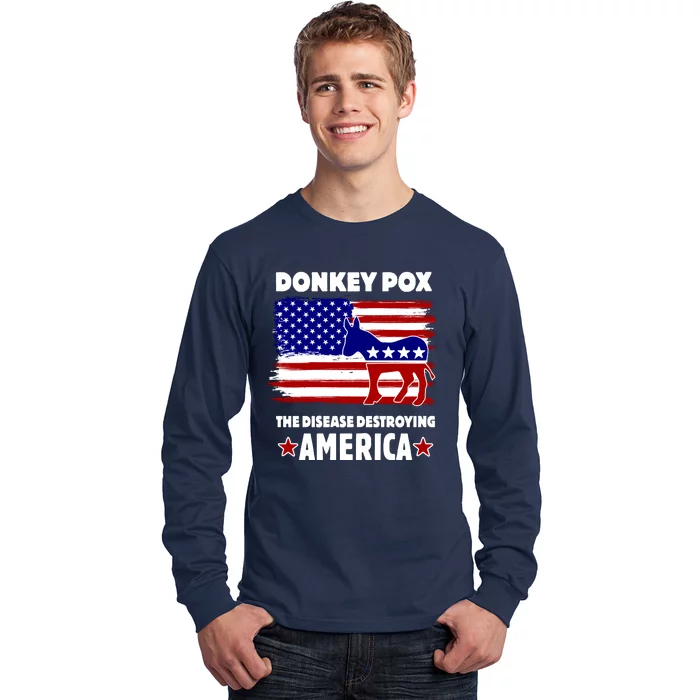 Donkey Pox The Real Problem Destroying America USA Funny Long Sleeve Shirt