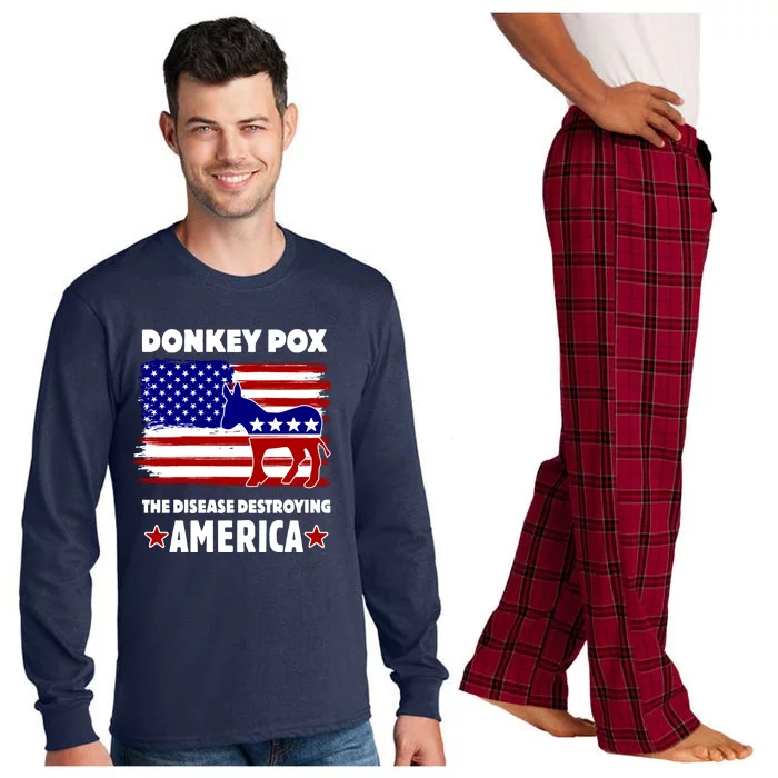 Donkey Pox The Real Problem Destroying America USA Funny Long Sleeve Pajama Set