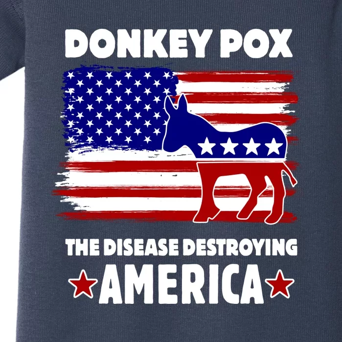 Donkey Pox The Real Problem Destroying America USA Funny Baby Bodysuit