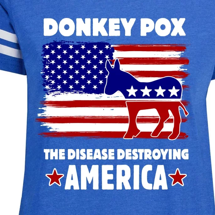 Donkey Pox The Real Problem Destroying America USA Funny Enza Ladies Jersey Football T-Shirt