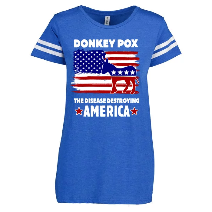 Donkey Pox The Real Problem Destroying America USA Funny Enza Ladies Jersey Football T-Shirt