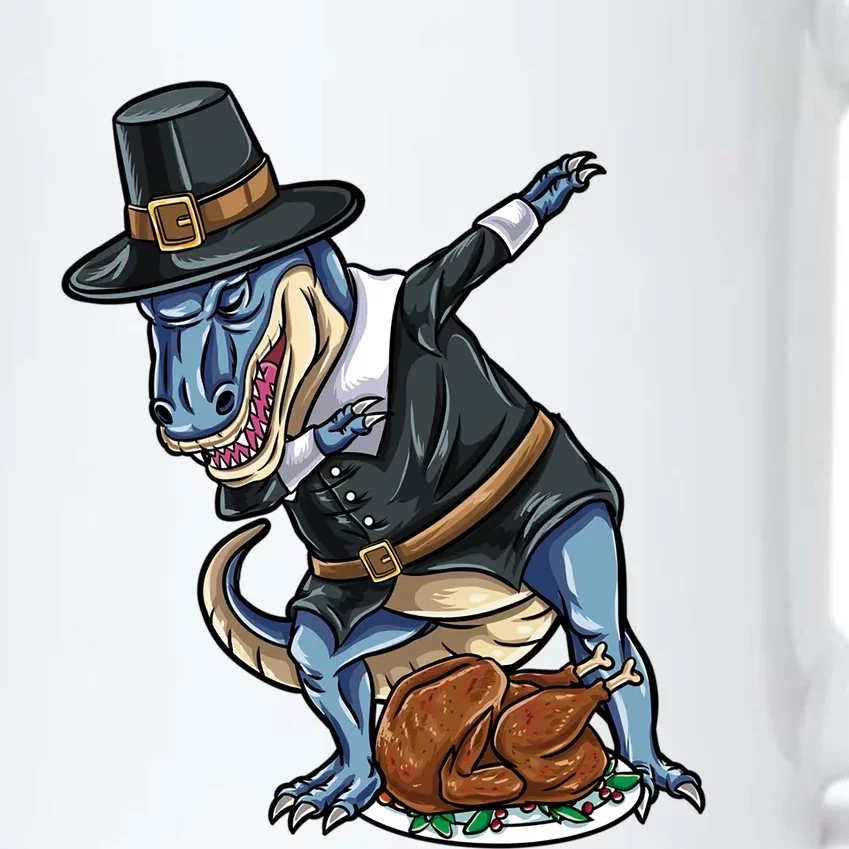 Dabbing Pilgrim TRex Turkey Thanksgiving Gift Black Color Changing Mug