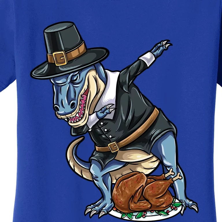 Dabbing Pilgrim TRex Turkey Thanksgiving Gift Women's T-Shirt