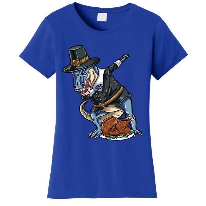 Dabbing Pilgrim TRex Turkey Thanksgiving Gift Women's T-Shirt