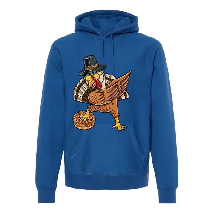 Dabbing Pilgrim Turkey Apple Pie Thanksgiving Gift Premium Hoodie