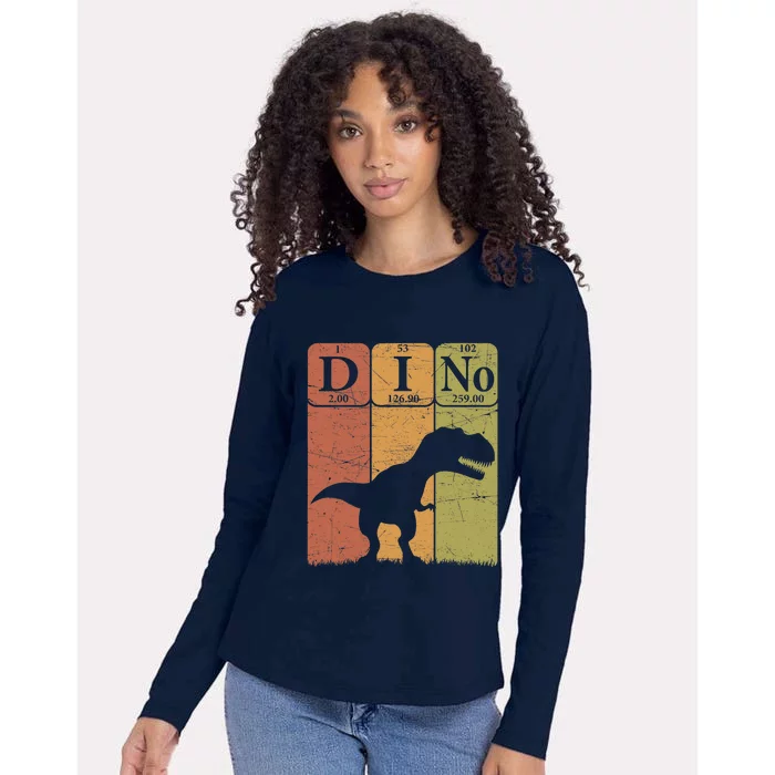 Dinosaur Periodic Table Elements T Rex Dino Paleontologist Womens Cotton Relaxed Long Sleeve T-Shirt