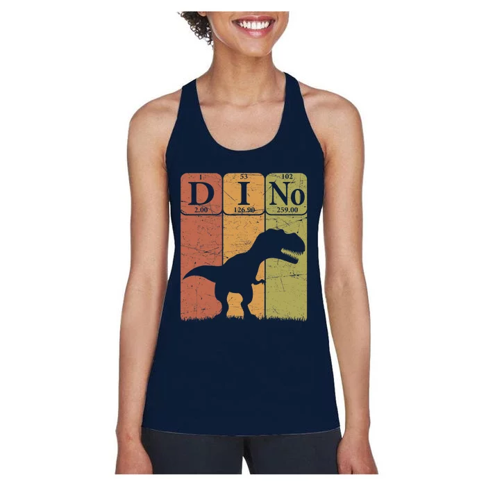 Dinosaur Periodic Table Elements T Rex Dino Paleontologist Women's Racerback Tank