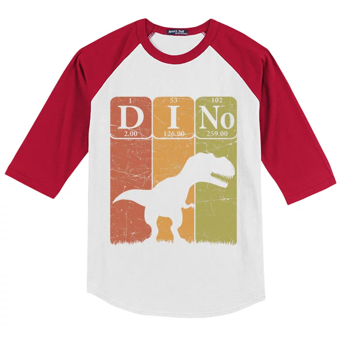 Dinosaur Periodic Table Elements T Rex Dino Paleontologist Kids Colorblock Raglan Jersey