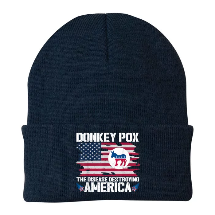 Donkey Pox The Disease Destroying America Funny Anti Biden Knit Cap Winter Beanie