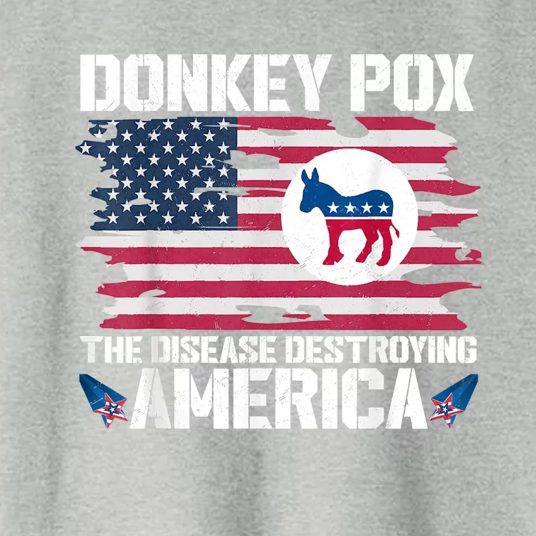 Donkey Pox The Disease Destroying America Funny Anti Biden Women's Crop Top Tee