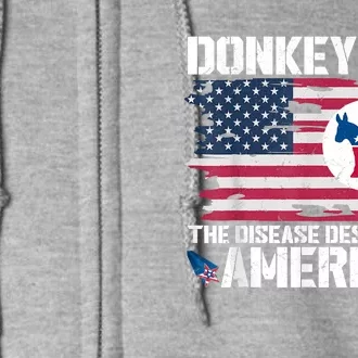 Donkey Pox The Disease Destroying America Funny Anti Biden Full Zip Hoodie