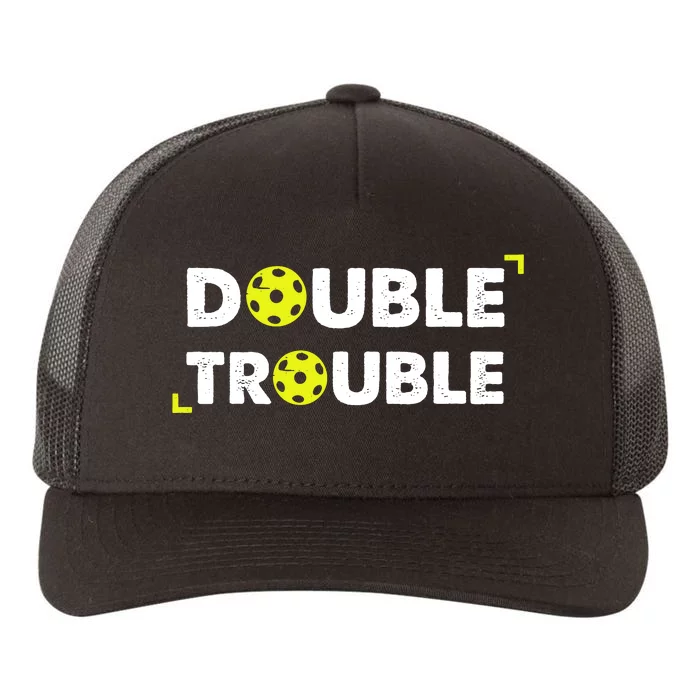 Double Pickleball Trouble Pickle Ball Pickle Ball Player Yupoong Adult 5-Panel Trucker Hat