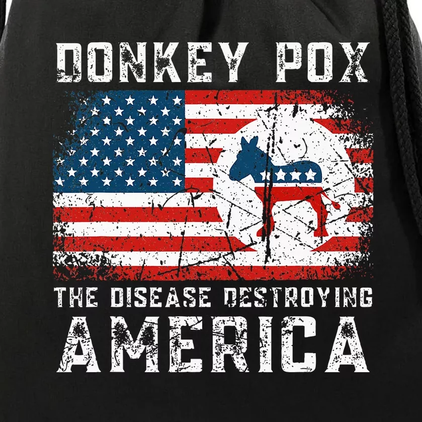 Donkey Pox The Disease Destroying America Funny Anti Biden Drawstring Bag