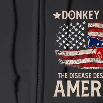 Donkey Pox The Disease Destroying America Funny Donkeypox Full Zip Hoodie