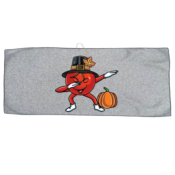 Dabbing Pilgrim Tomato Thanksgiving Gift Large Microfiber Waffle Golf Towel